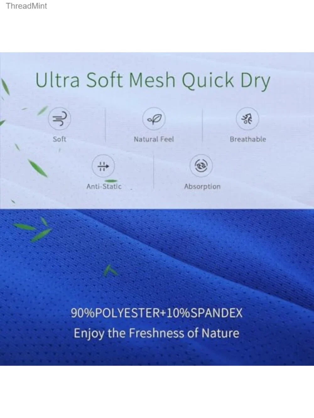 Mens Quick Dry Mesh Sport Boxer Briefs Underwear with Fly Polyester Elastane